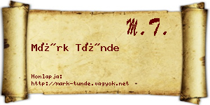 Márk Tünde névjegykártya